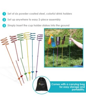 Outdoor Drink/Beverage Holder Stakes for Lawn