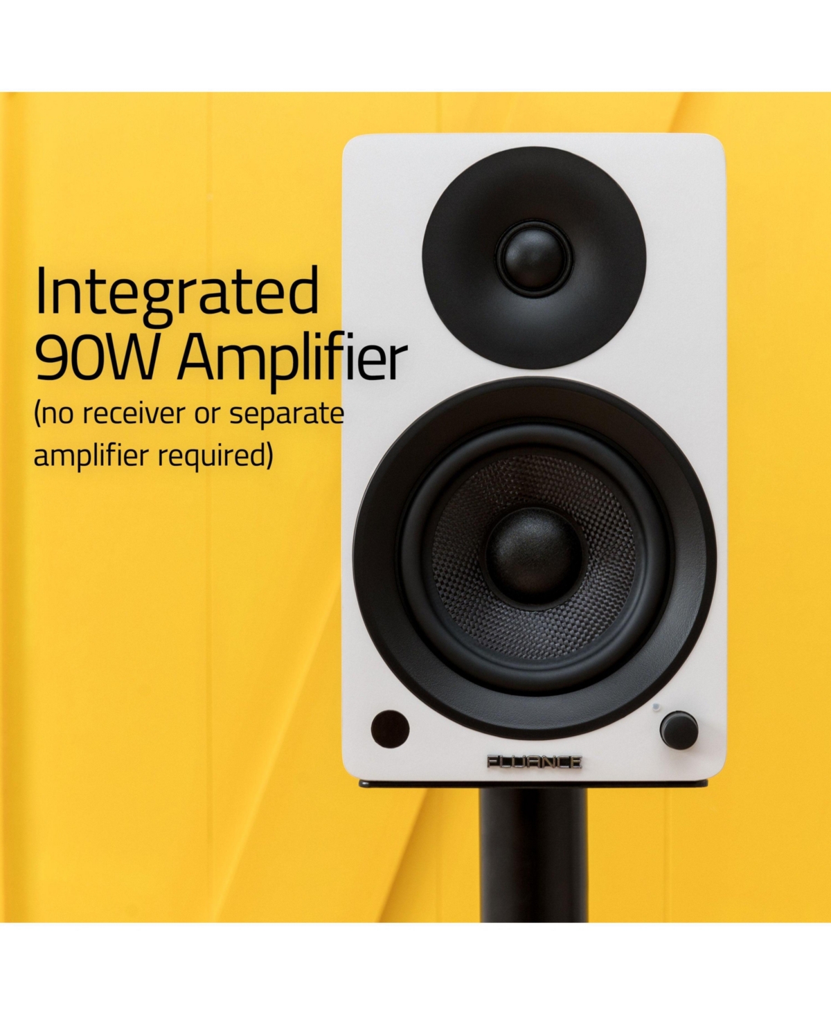 Fluance Ai41 Powered 5" Stereo Bookshelf Speakers (Lucky Bamboo), DB10 10" Low Frequency Ported Front Firing Subwoofer (Black Ash),