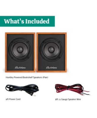 Huntley Powered Bookshelf Speakers with Built-in Amplifier, 3" Drivers, Bluetooth 5, RCA/Aux