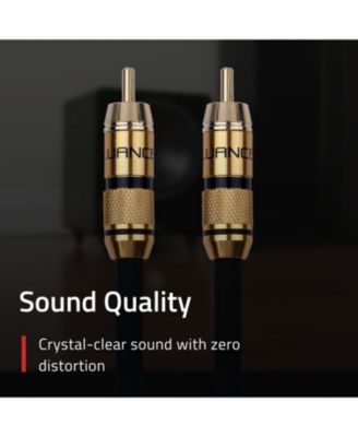 Premium Grade Subwoofer Cable with Gold Plated RCA Connectors for Subwoofer, Home Theater, Amplifier - 12 ft