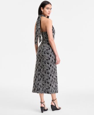 Women's Embroidered Cotton Halter Dress, Exclusively at Macy's