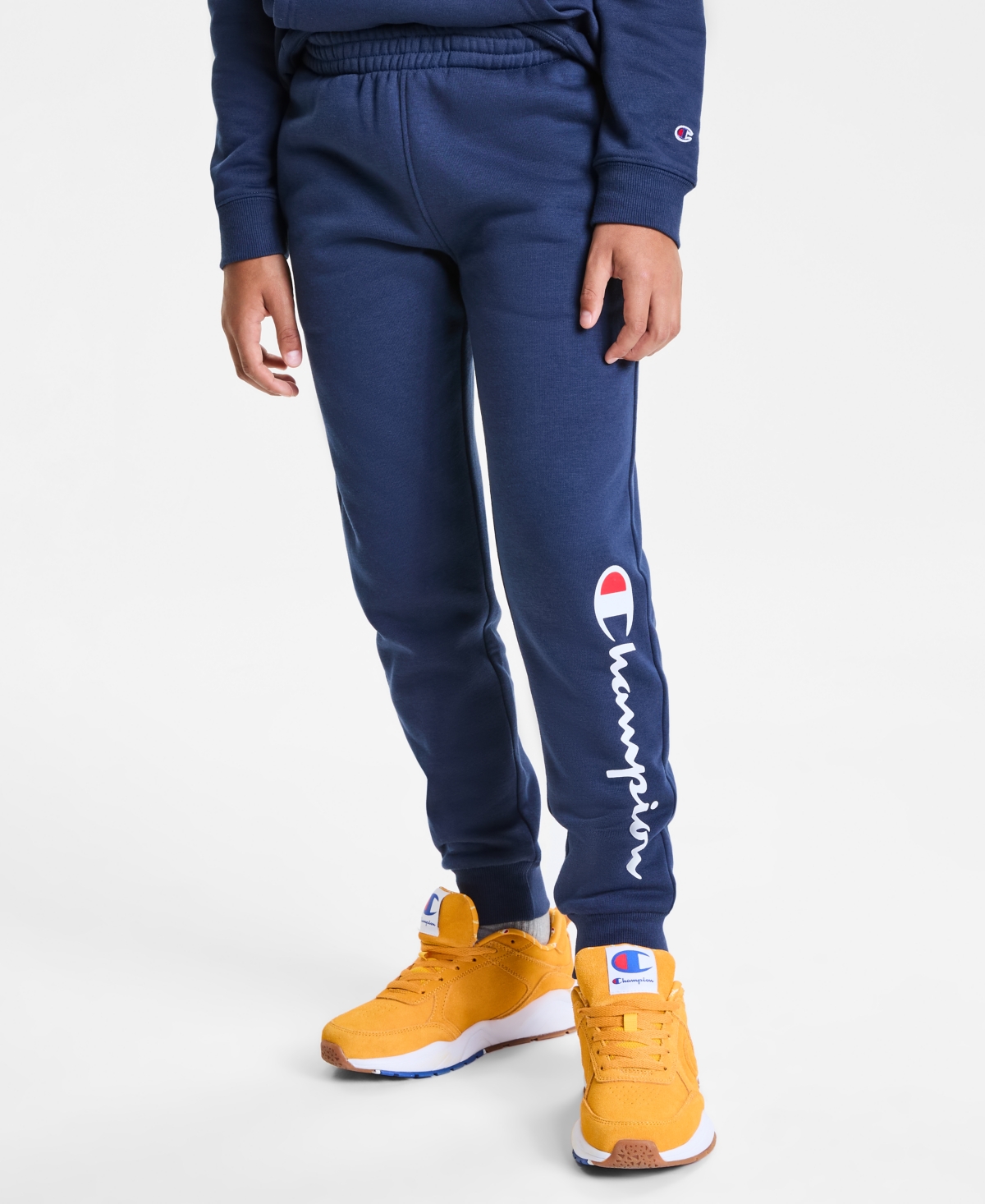 Champion Big Boys Signature Fleece Jogger Pants In Blue