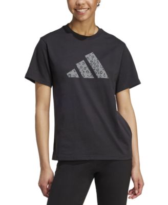 adidas - Women's Cotton Animal-Print Logo Crewneck T-Shirt