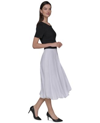 Women's Bubble Skirt Midi Dress