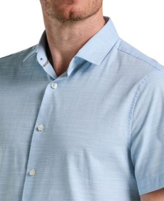 Men's Cotton Dobby Short Sleeve Button-Front Shirt