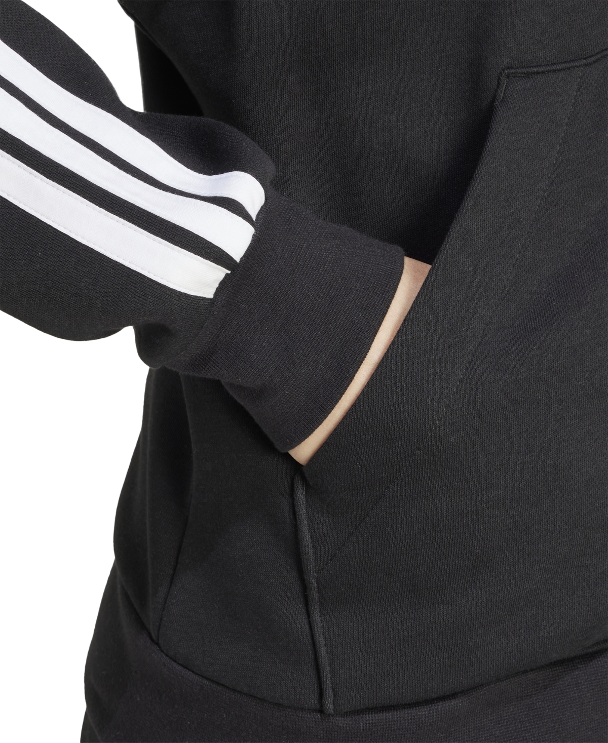 Adidas Originals Women's 3-stripe Logo Zip Hooded Track Jacket In Black