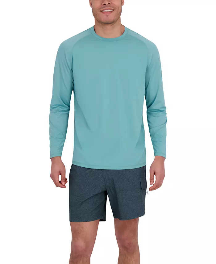 Men's Long Sleeve Waffle-Knit Crewneck Swim Shirt - thumbnail 8