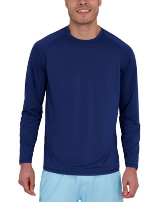 Men's Long Sleeve Waffle-Knit Crewneck Swim Shirt