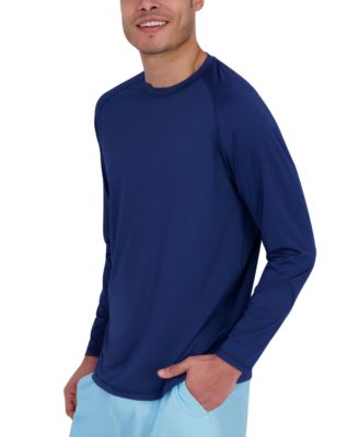 Men's Long Sleeve Waffle-Knit Crewneck Swim Shirt