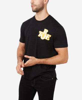 Men's Short Sleeve Mix Media Sticker T-Shirt