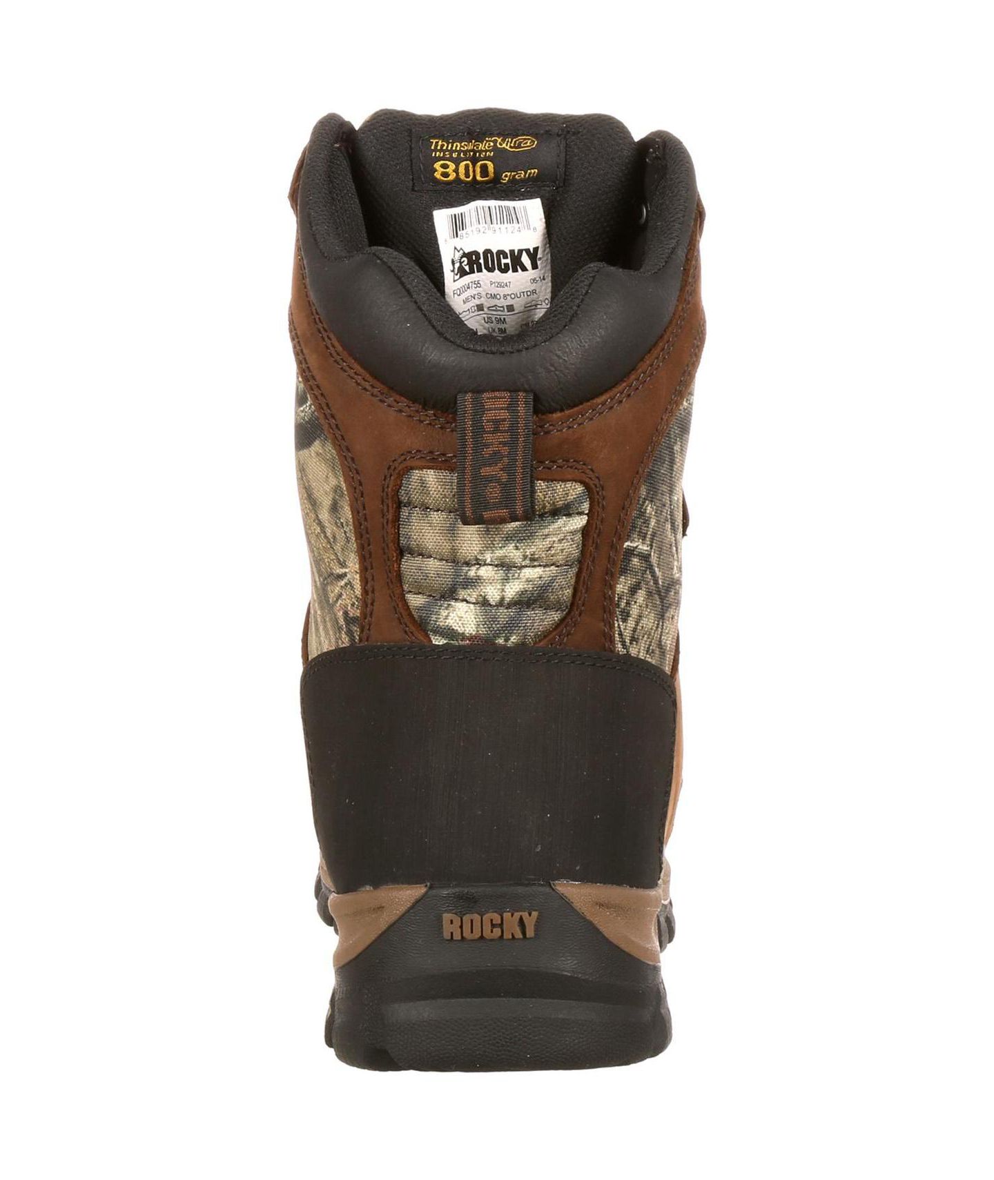 Мужские ботинки ROCKY Core Waterproof 800G Insulated Outdoor Boot, цвет: Коричневый — фото 4
