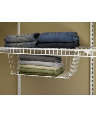 17 In Wide Hanging Basket for Wire Shelving Organizer, White (2 Pack)