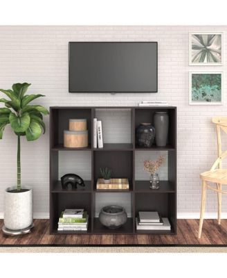 9 Cube Wood Stackable Open Bookcase Display Shelf Organizer