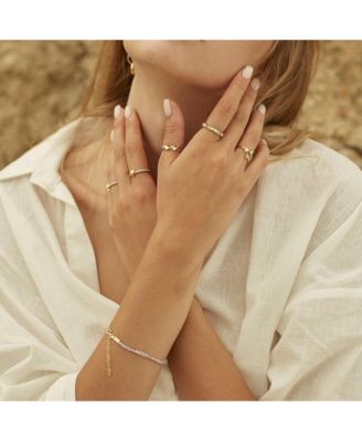 Bone Sterling Silver Adjustable Ring