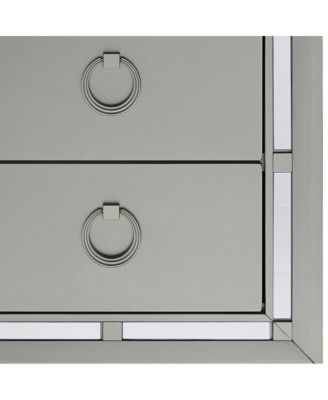 Modern Tone Nightstand with 2 Drawers and Mirror Accents