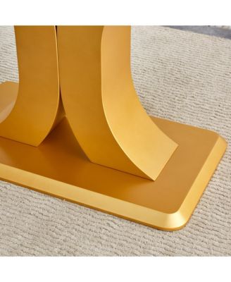 Pandora Glass Dining Set 71" Table & 8 White PU Chairs