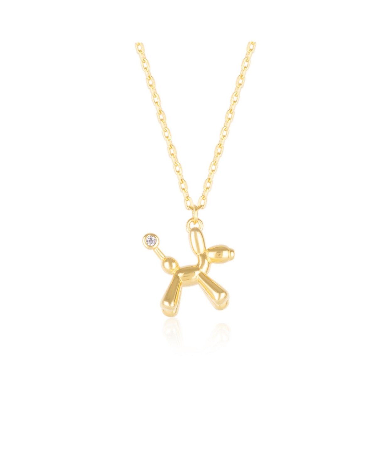 Balloon Dog Poodle Necklace In Sterling Silver - Silver