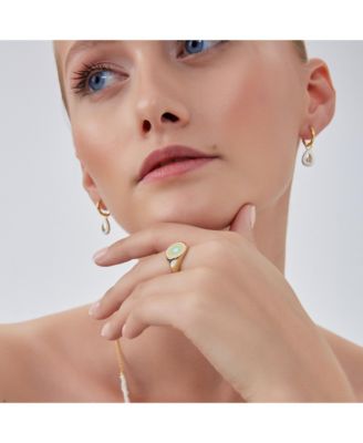 Enamel Round Sterling Silver Signet Ring