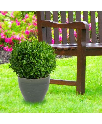 Large Ceramic Planter - Indoor or Outdoor Plant Pot with Drainage Holes - Seafoam Glaze Finish - 13" - Resort