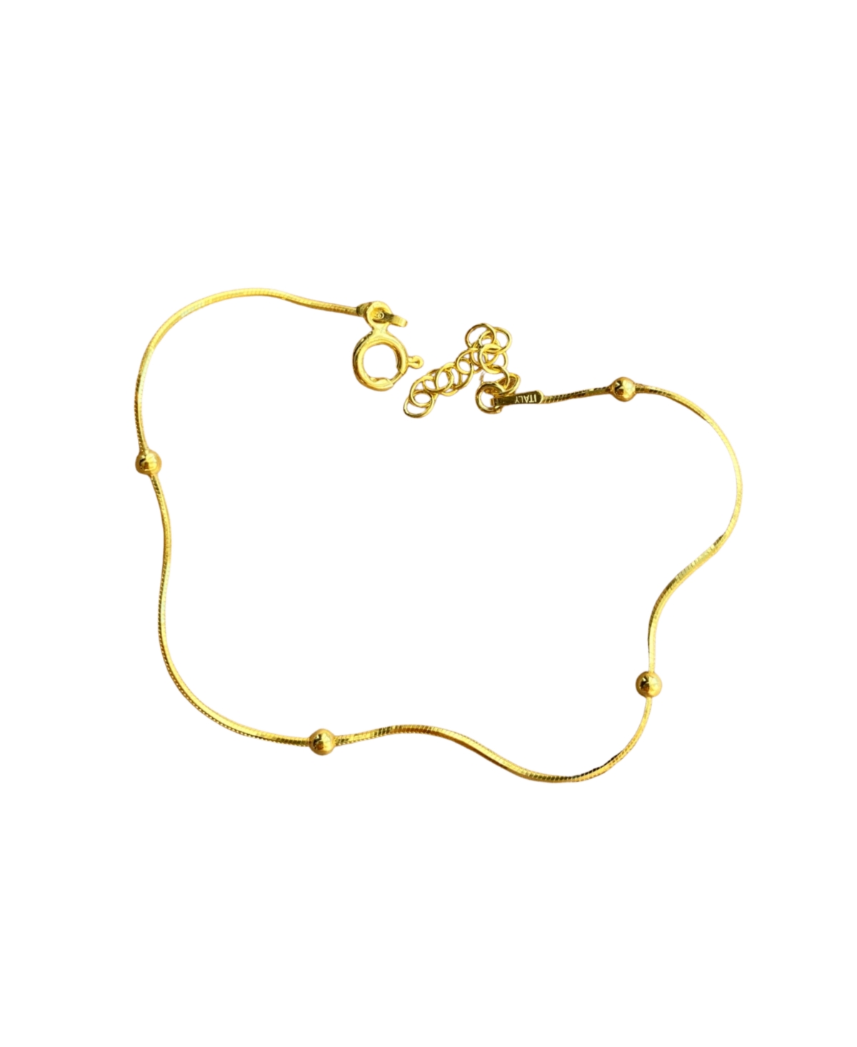 Italian Bead Chain Sterling Silver Satellite Bracelet - Silver