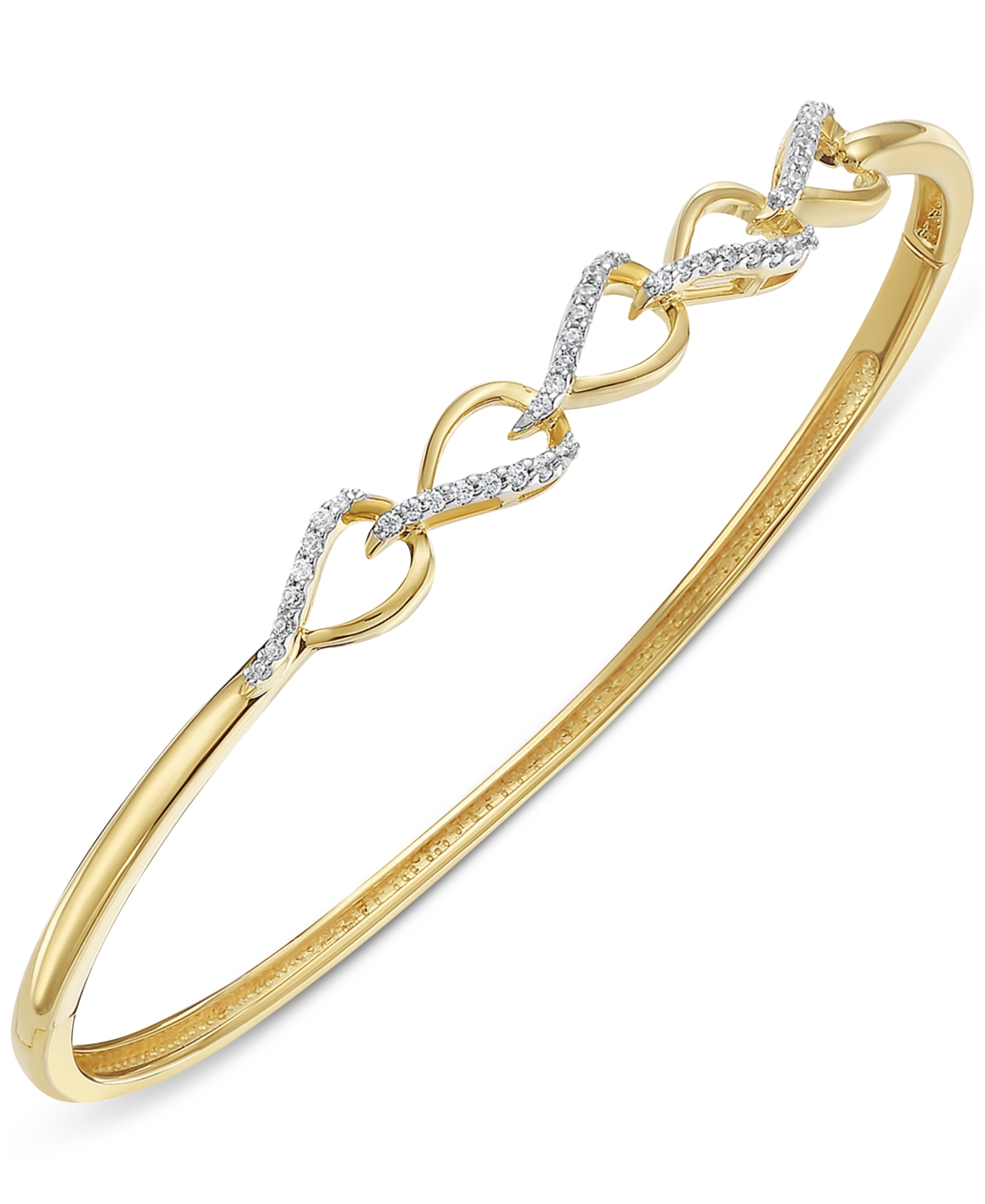 Diamond Link Bangle (1/4 c.t t.w.) in 10k Yellow Gold - Yellow Gold