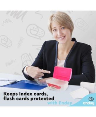 Index Card Holder Red, 3x5 Note Flash Card Organizer Case, Index Card File w/flip top, Notecard Recipe, Holder, Holds 250 Cards (1 PC)