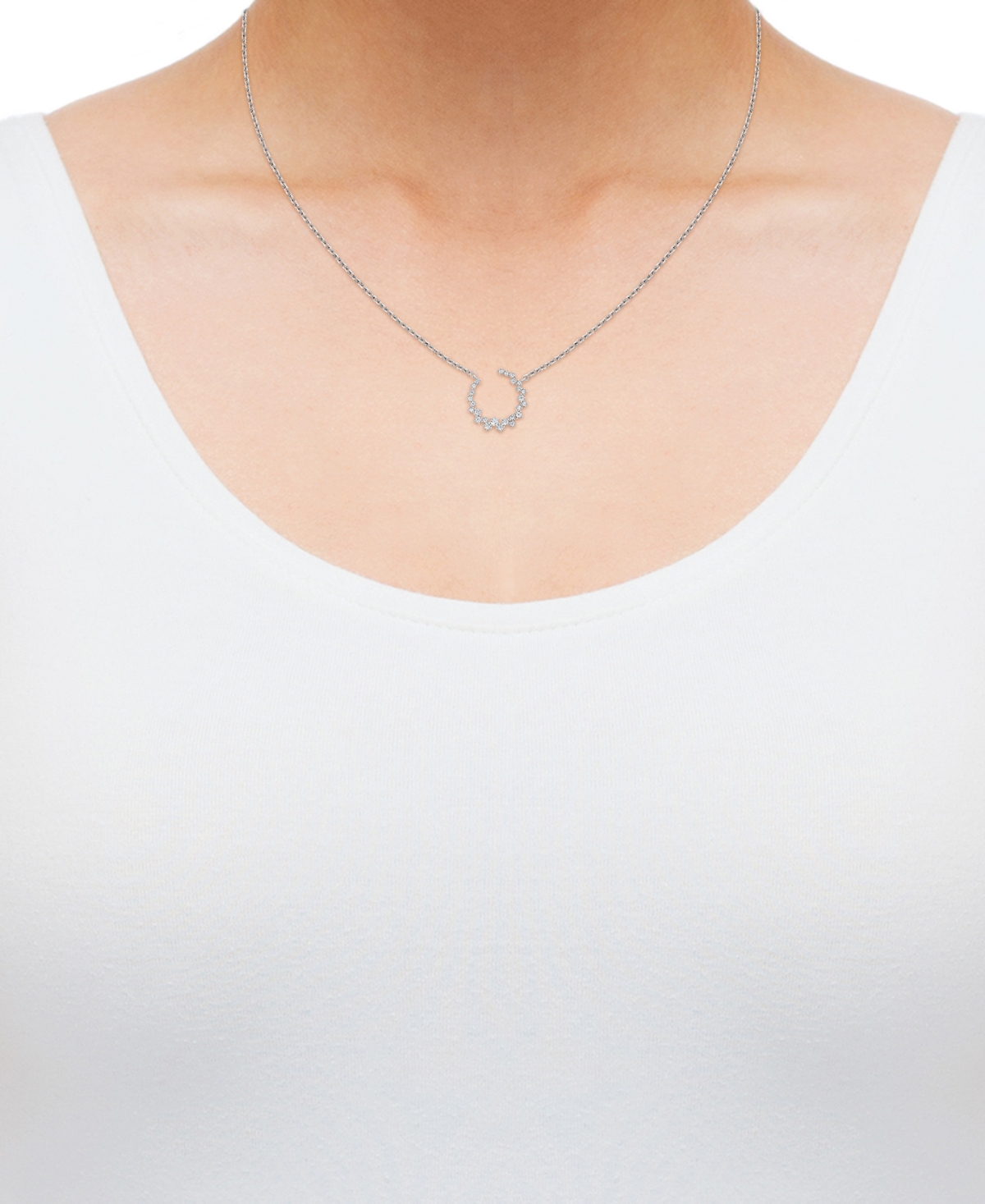 Macy's Diamond Scattered Necklace (3/8 Ct. T.w.) In 10k White Gold In Gold