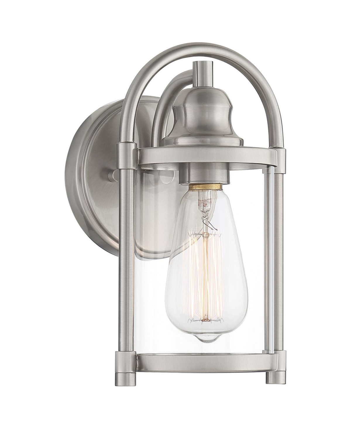 Avani Rustic Farmhouse Outdoor Wall Light Fixture Brushed Nickel 10 1/4&#x22; Clear Glass for Exterior Barn Deck House Porch Yard Patio Outside Garage