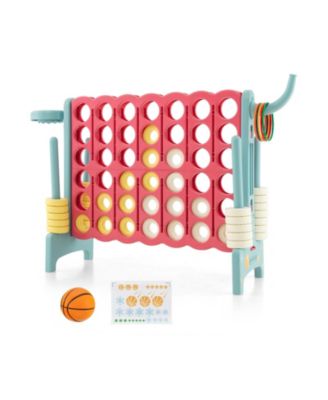4-in-a-Row Connect Game with Basketball Hoop and Toss Ring