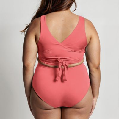 Plus Size Emery 2-Piece Wrap Style Swim Set With Reversible Top and High-Waisted Bottom