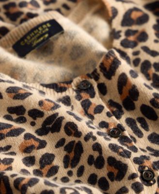 Plus Size Classic Spots 100% Cashmere Button-Front Cardigan, Macy's Exclusive