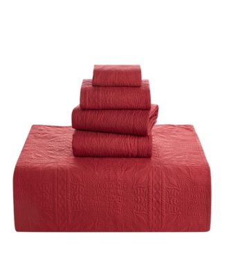 Grid Embossed 5-Pc. Quilt Set, King/California King