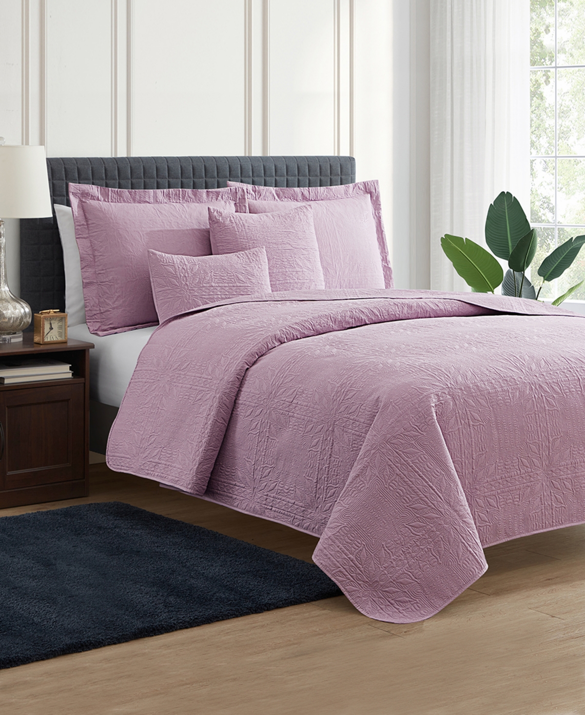 Nestl Grid Embossed 5-pc. Quilt Set, King/california King