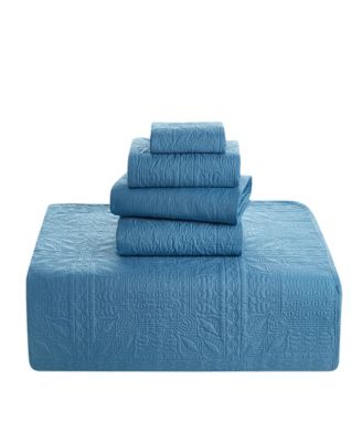 Grid Embossed 5-Pc. Quilt Set, Full/Queen