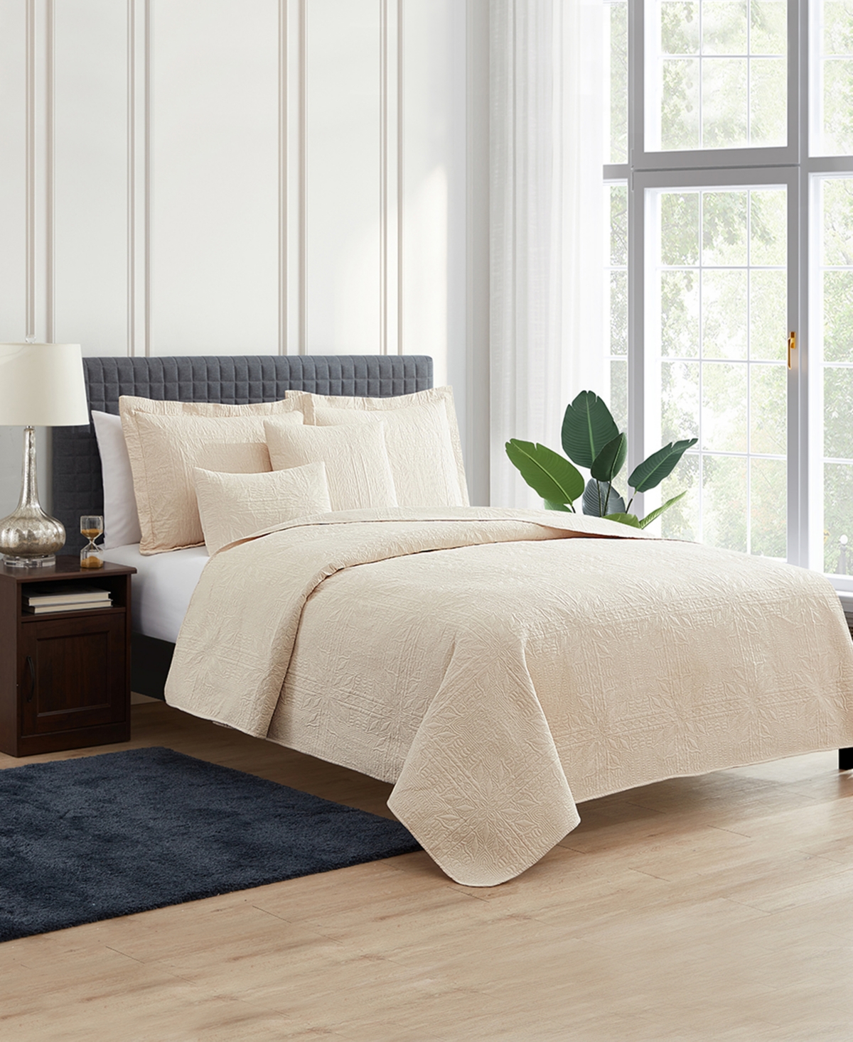 Nestl Grid Embossed 4-pc. Quilt Set, Twin/twin Xl