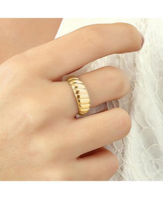 Croissant Ring In Sterling Silver Gold Vermeil