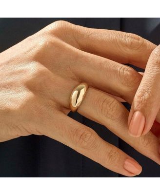 Sterling Silver Dome Crescent Ring