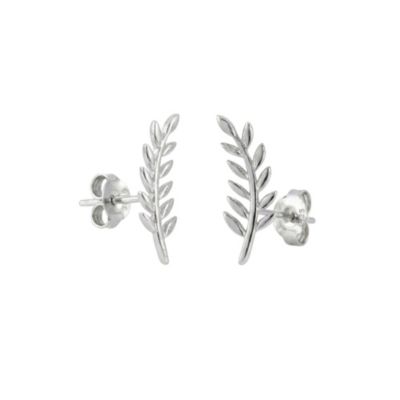 Spero London Wheat Earrings Ear Of Wheat Sterling Silver Stud Earring - Silver