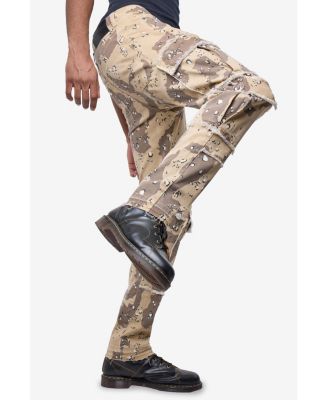 Men's Printed Cargo Pocket Denim Jeans
