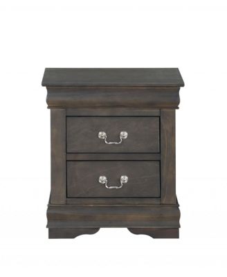 Two Drawer Nightstand for Bedroom Storage and Bedside Organization