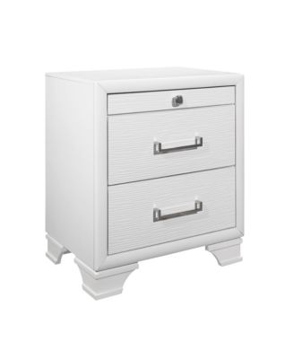 Traditional Two-Drawer Wood Nightstand with Storage Space