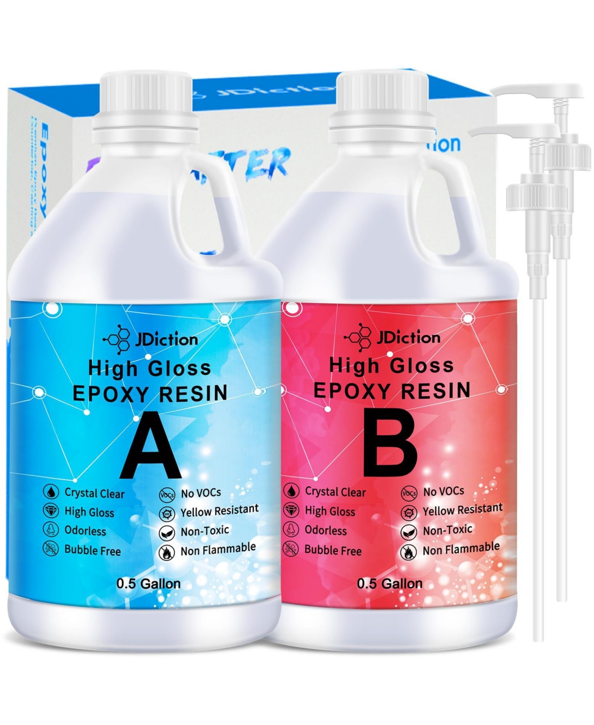 Clear High Gloss Epoxy Resin - 1 Gallon Casting Resin For Jewelry, Tabletops, Wood & Molds (1.5&#x22; Deep Pour Capacity)