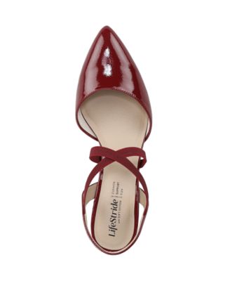 Women's April Block Heel Ankle Strap Slingback Pumps