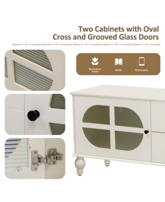 Streamdale Modern 68.9" TV Stand with Fluted Glass Doors for TVs up to 75