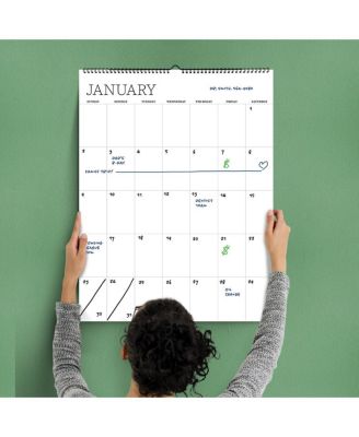 Undated 17" x 22" Dry Erase Large Wire-o Hanging Vertical Wall Calendar