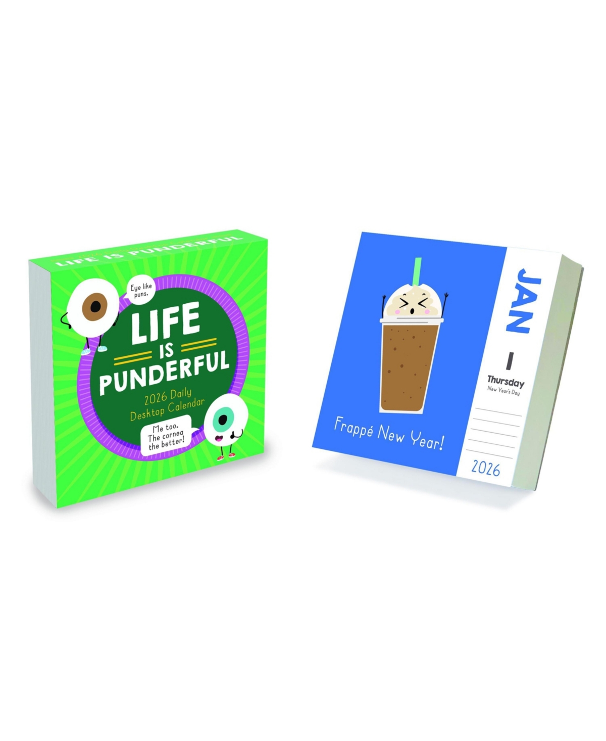 2026 Puns of Fun Daily Desktop Calendar - Multicolor