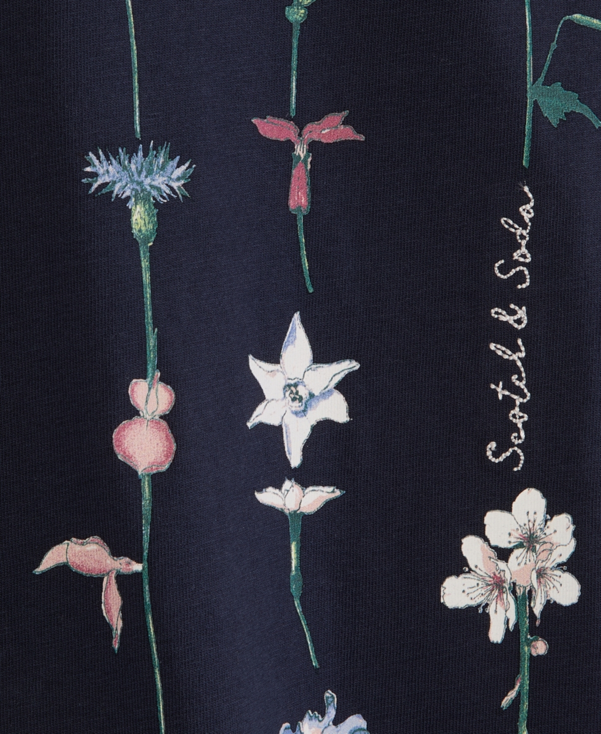 Scotch & Soda Kids' Floral Cotton Jersey Graphic T-shirt In Blue