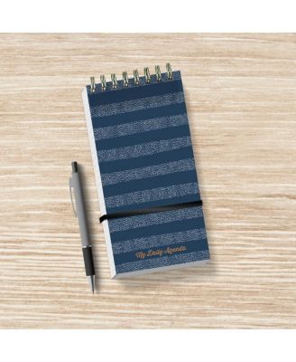 Blue Boho Stripe Undated Daily Agenda Notepad Planner