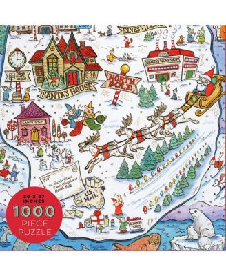 1000 Piece Greetings From The North Pole Map Christmas Jigsaw Puzzle