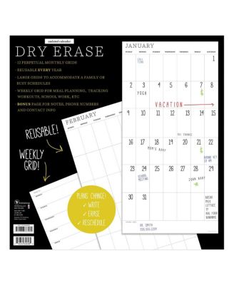 Undated 12" x 12" Dry Erase Vertical Wall Calendar